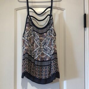 Forever 21 Boho Tank with spaghetti and back straps. Size S.